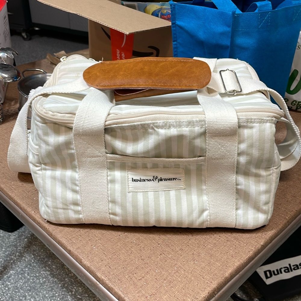 Business & Pleasure Cooler Bag - Lauren’s Sage Stripe